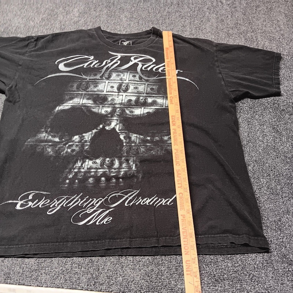 Fearless Shirt Men XL Black CREAM Cash Rules Everything Money Skull Graphic - Picture 4 of 9
